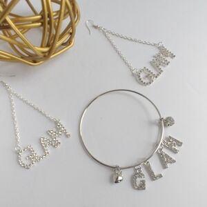 Iced GLAM Dangle Earrings & Bracelet